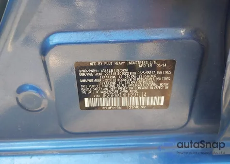 2014 Subaru Xv Crosstrek 2.0 Limited from USA, damaged, VIN JF2GPAKC4EH297114